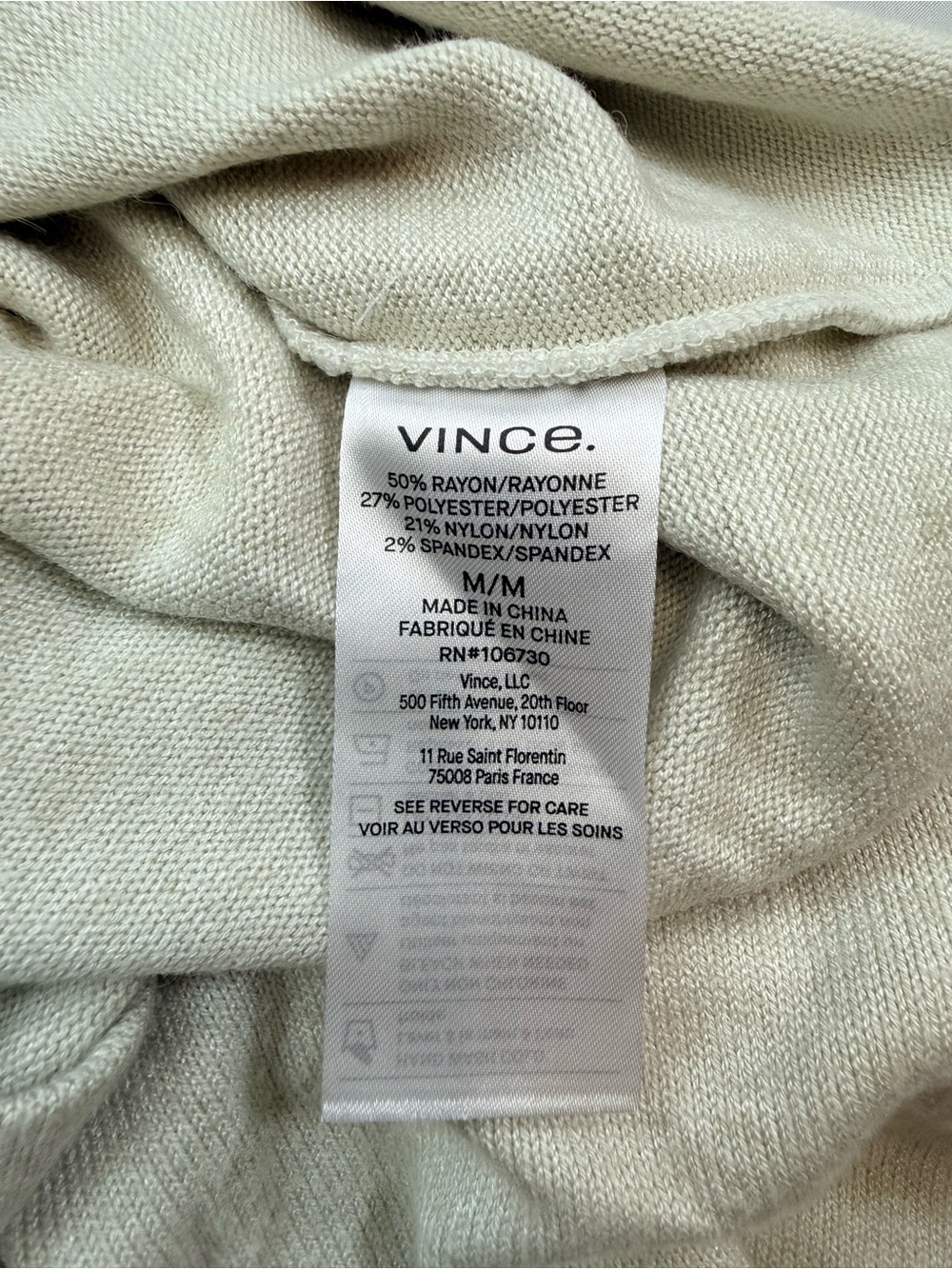 Vince cozy long sleeve hoodie M coyzcore contemporary quiet luxury Rayon blend - Picture 8 of 8